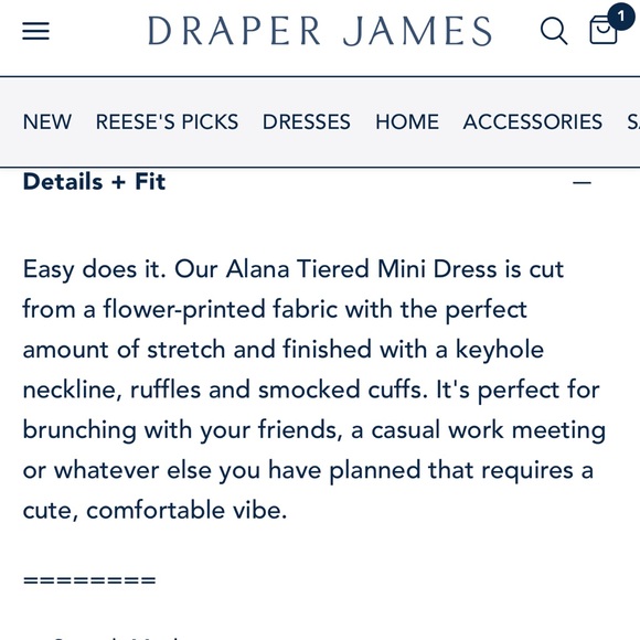 Draper James Alana Tiered Mini Dress in Stretch Mesh sz Small NWT - Picture 6 of 6